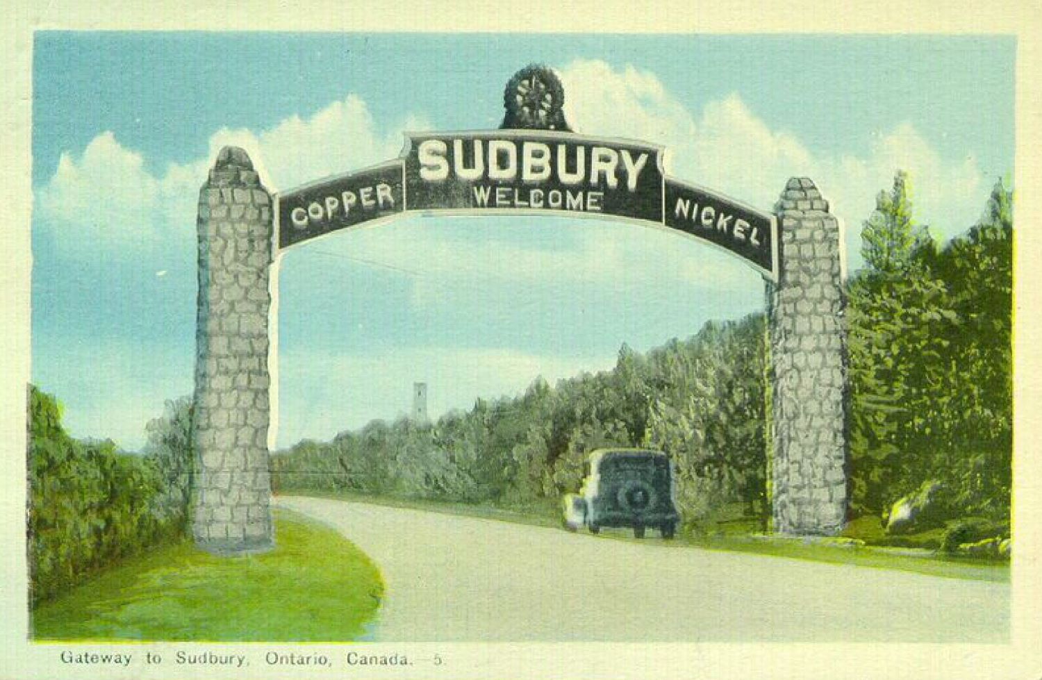 Sudbury, Ontario, carte postale, vers 1943, adressée à Simone Dion, de Québec (P547, S1, SS1, SSS8, D0180, P11).